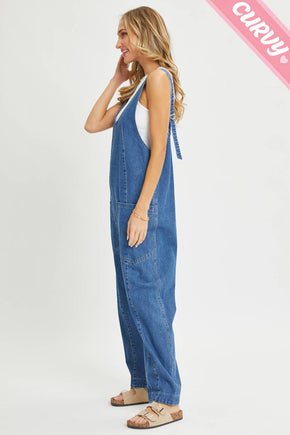 Plus Denim Overall Jumpsuit