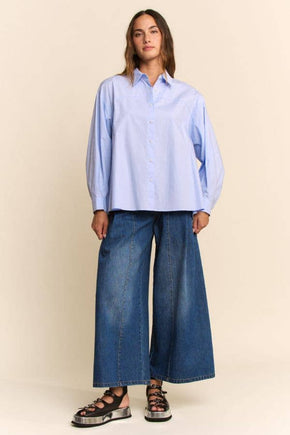 Plus Cream Blouse Long Sleeve Shirt