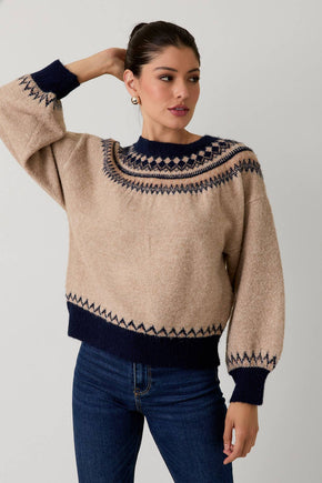 Oatmeal Crew Neck Drop Shoulder Sweater