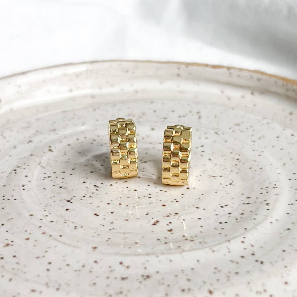 Geometric Huggie Hoop