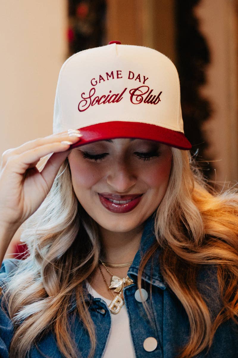 Red Game Day Social Club Two-Toned Vintage Hat