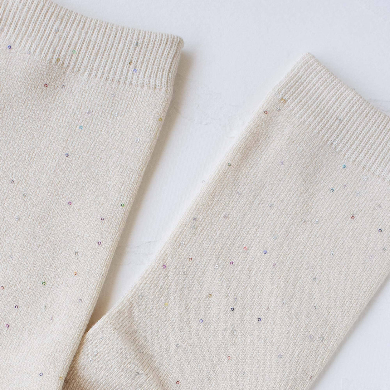 Cream Women's Holiday Glitter Socks