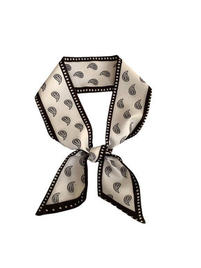 Brown French Elegance Vintage Paisley Slim Scarf