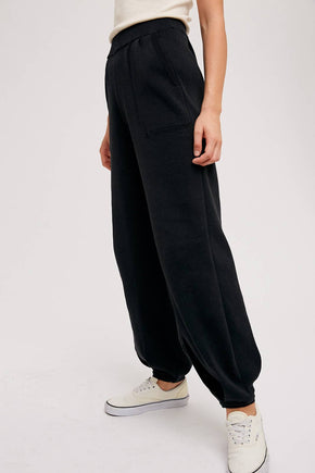 Black Baggy Sweater Pants