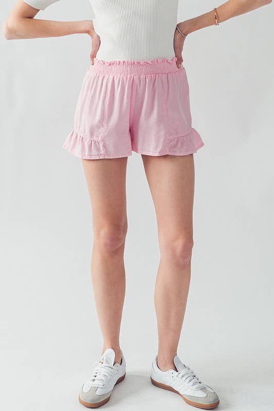 Pink Ruffle Shorts