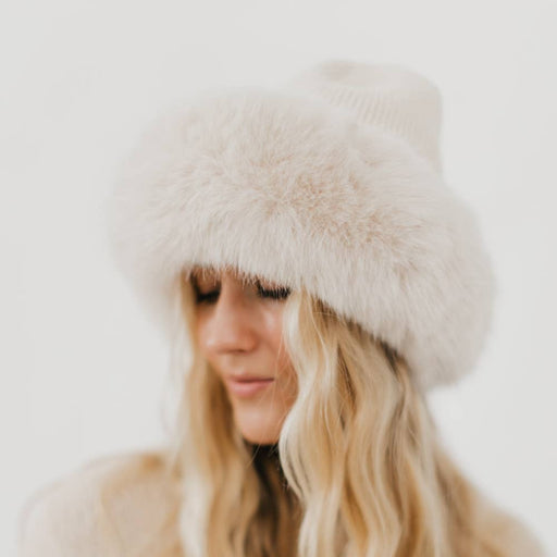 Cream Faux Fur Beanie