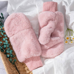 Pink Snow Cozy Mittens Gloves