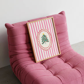 Large Frame Christmas Tree Pink Print
