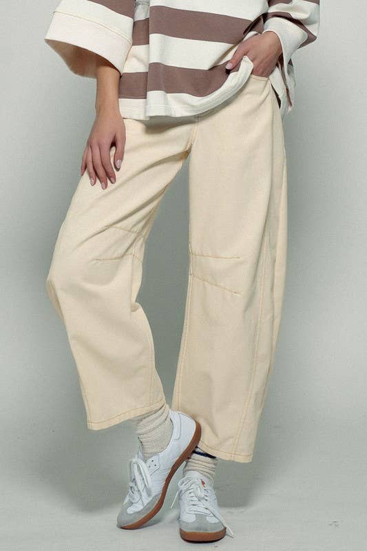 Cream Barrel Jeans