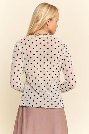 White Mesh Layering Top