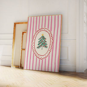 Large Frame Christmas Tree Pink Print