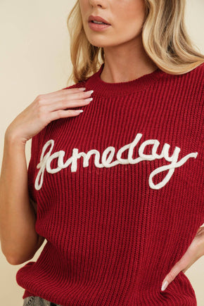 Gameday Embroidered Sweater Vest