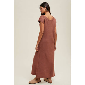 Rust Midi Sweater Dress