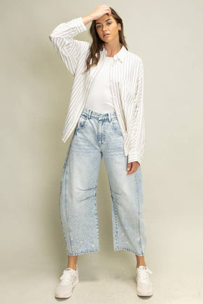 Brown Sophisticated Stripe Blouse