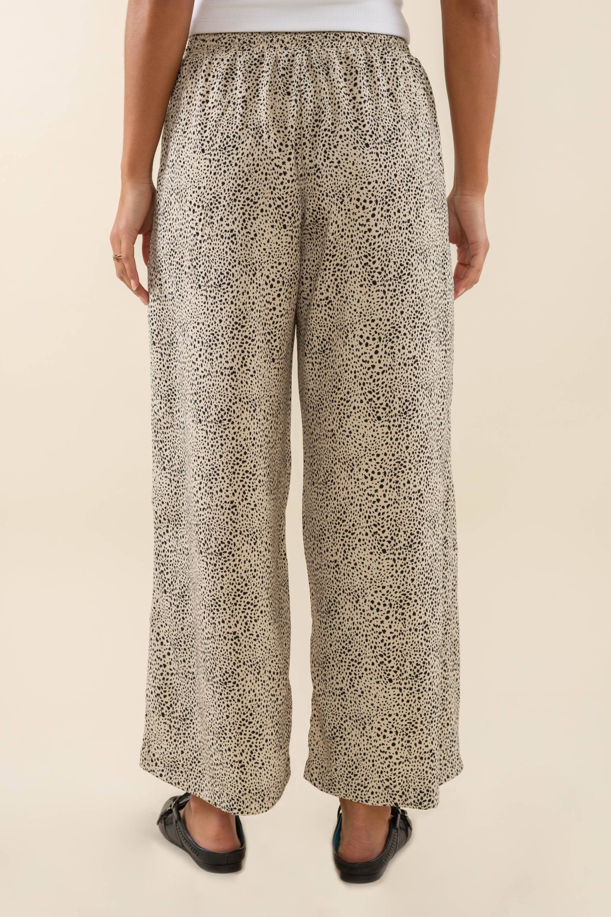 Plus Animal Print Wide Leg Pant