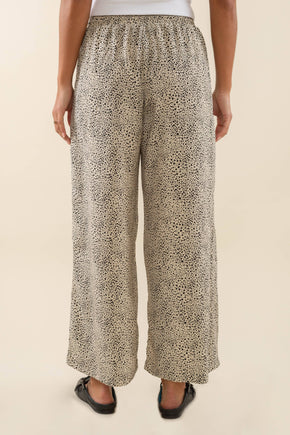 Plus Animal Print Wide Leg Pant