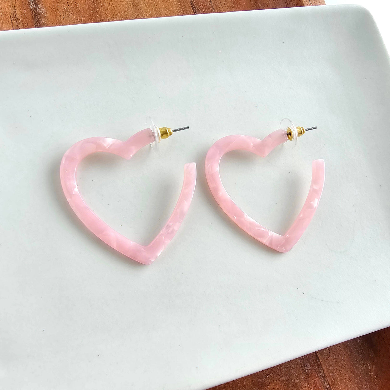 Pink Heart Hoops