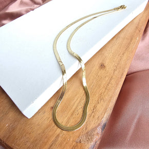 16" Luxe Gold Delicate Herringbone Chain