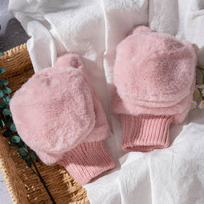 Pink Snow Cozy Mittens Gloves