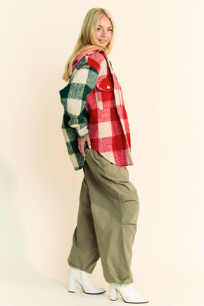 Plus Plaid Chest Pocket Shacket