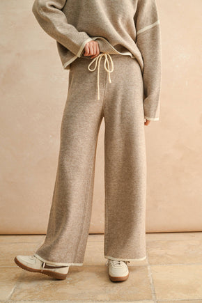 Mocha Wide Leg Sweater Pants