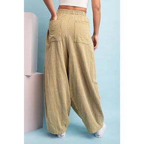 Taupe Mineral Washed Wide Leg