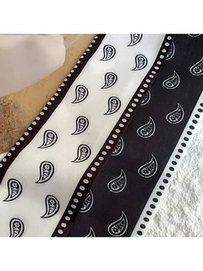 Brown French Elegance Vintage Paisley Slim Scarf