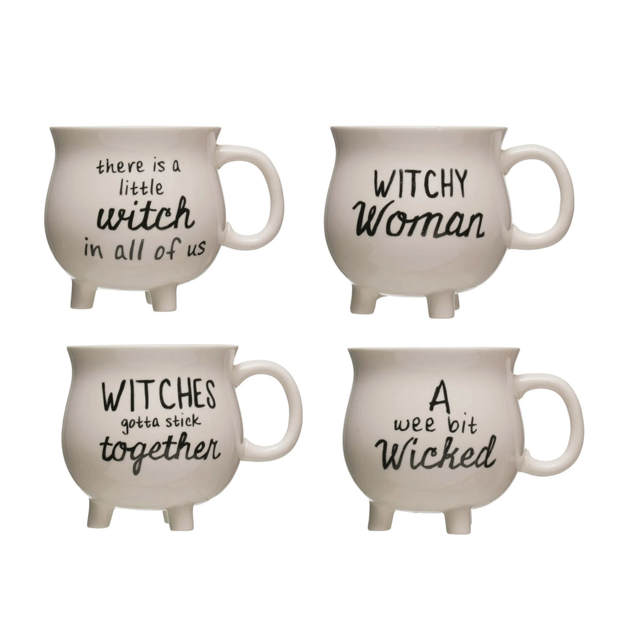 Stoneware Cauldron Mug With Witch Saying