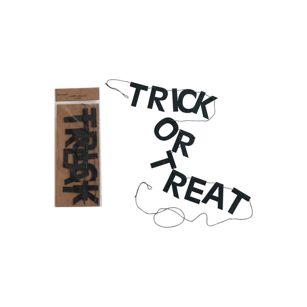 Black "TRICK OR TREAT" Paper Banner