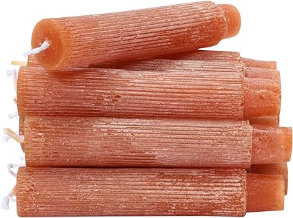 Orange Unscented Pleated Taper Candles