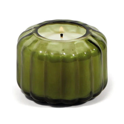 Ripple Green Glass Candle In Scent "Secret Garden"