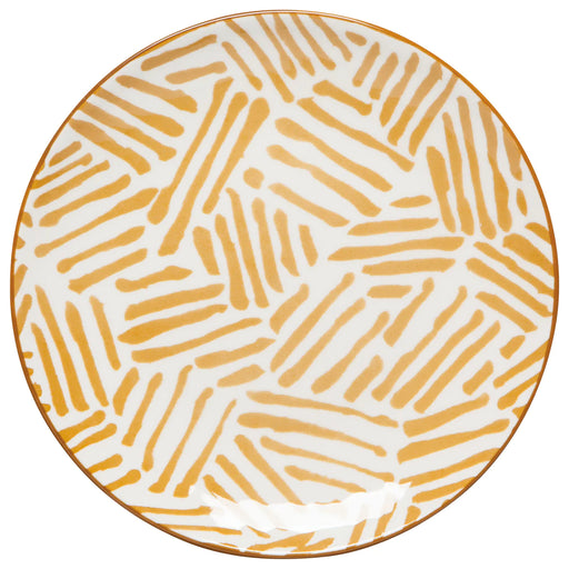 Ochre Lines Stamped Appetizer Plate