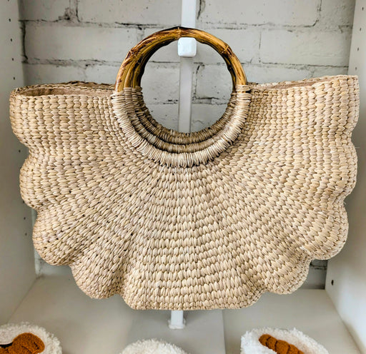 Scalloped Water Hyacinth Tote