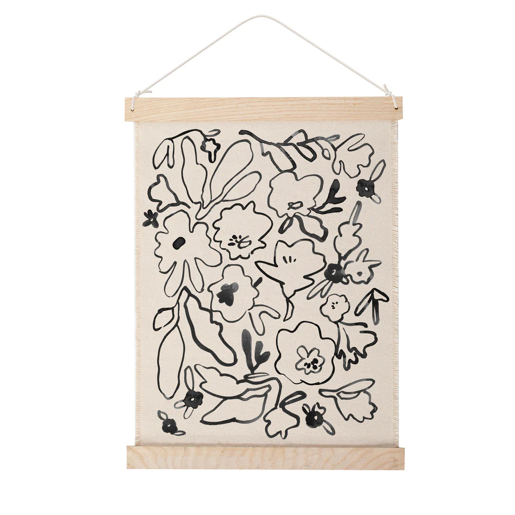 Messy Flower Canvas Wall Hanging