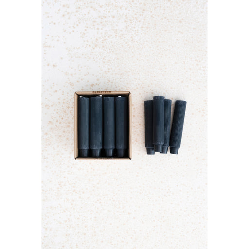 Black Unscented Pleated Taper Candles