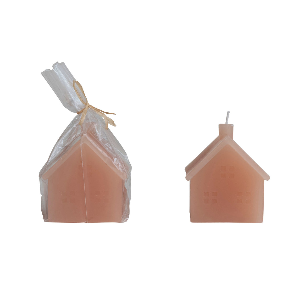 Apricot Unscented House Shaped Candle