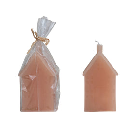 Apricot Unscented House Shaped Candle