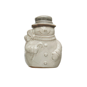 Stoneware Snowman Sponge/Napkin Holder