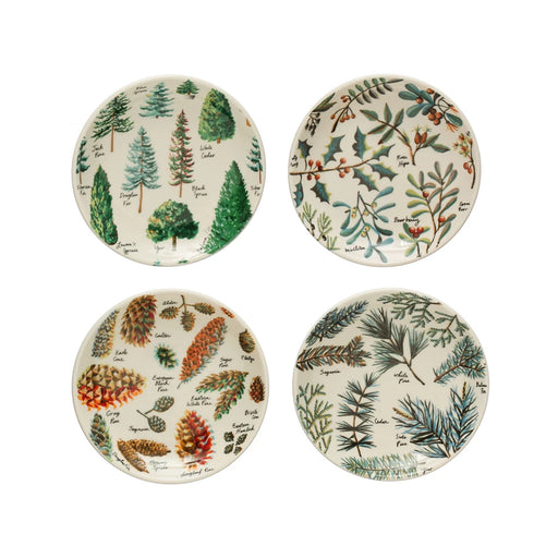 Evergreen Botanical Round Stoneware Plate