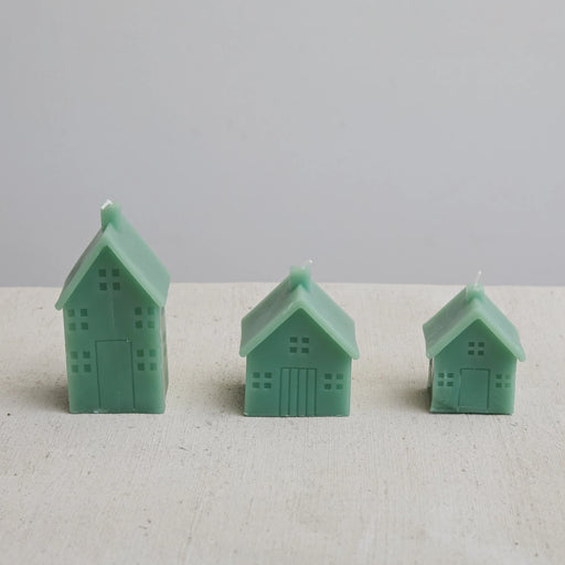 Mint Unscented House Shaped Candle