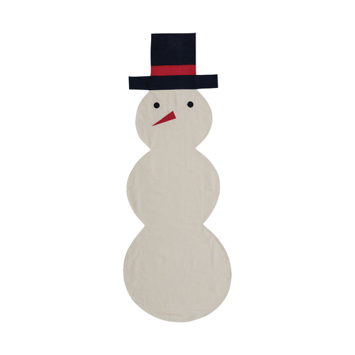 Cotton Snowman Shaped Table Runner With Embroidery