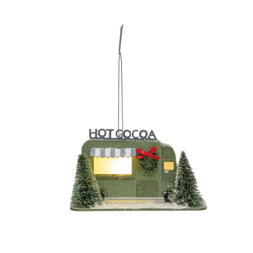 Paper Hot Cocoa Truck Ornament With LED Light