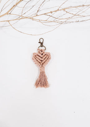 Generic Macrame Heart Keychain, Handmade Heart Keychain,Handmade