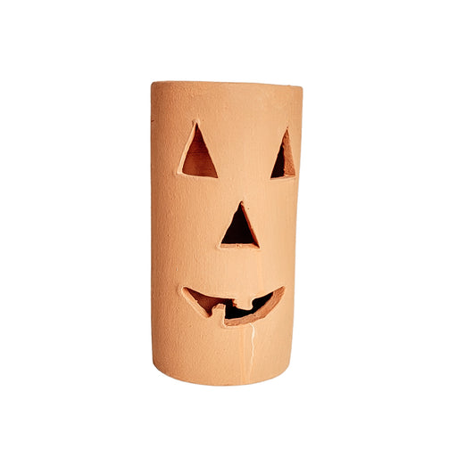 Terracotta Pumpkin Face Vase