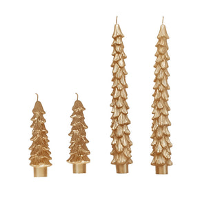 Gold Unscented Tree Shaped Taper Candles