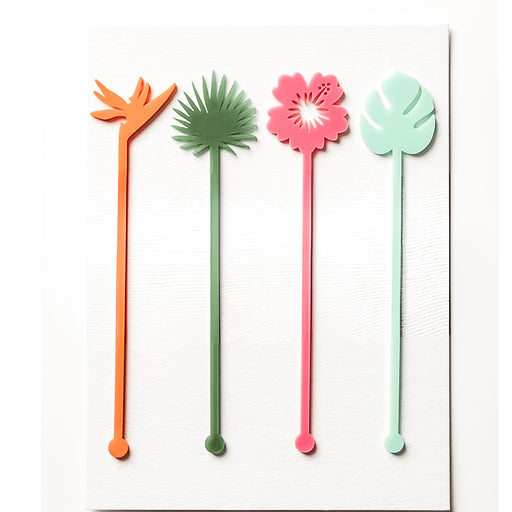 Tropical Plant Drink Stirrers