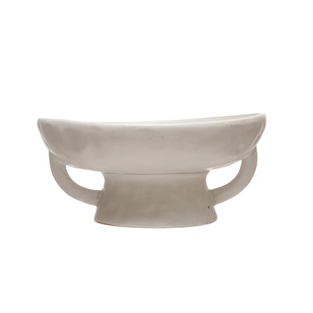 White Glazed Pedestal Bowl