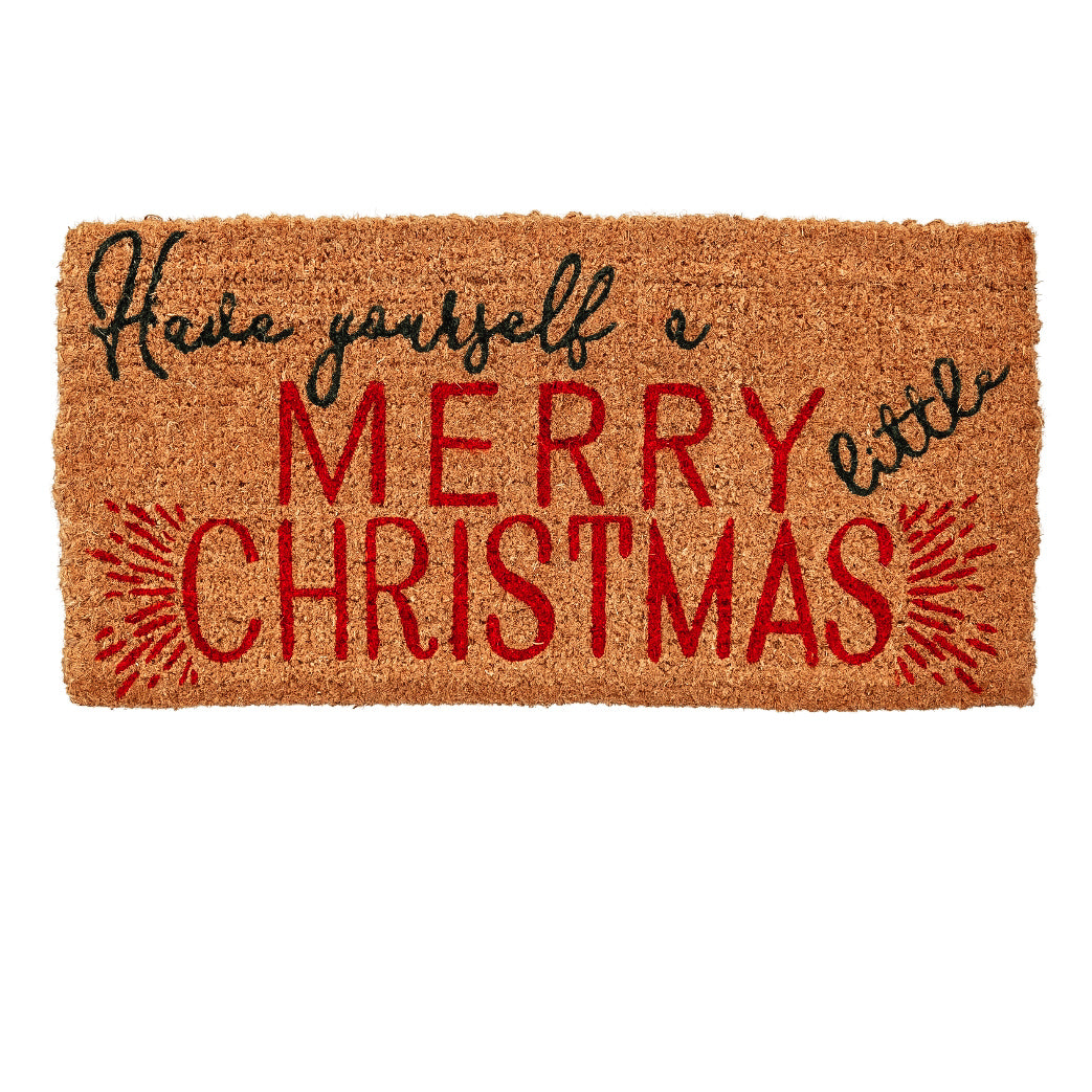 "Have Yourself A Merry Little Christmas" Natural Coir Mat