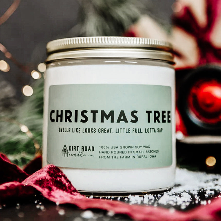 Christmas Tree Dirt Road Candle
