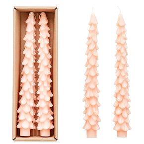 Pink Unscented Tree Shape Taper Candle